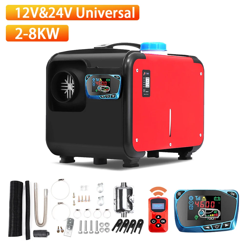 

Автомобильный дизельный Обогреватель, 5-8 кВт, 12 В, 24 В, двойное напряжение, воздушные парковочные обогреватели, ЖК-переключатель для автомобилей, домов, грузовиков, лодок, автобусов