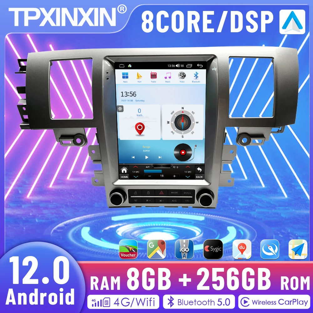 2 Din 9-дюймовый для Jaguar XF 2008-2015 Tesla Style Автомобильный радиоприемник Android 12