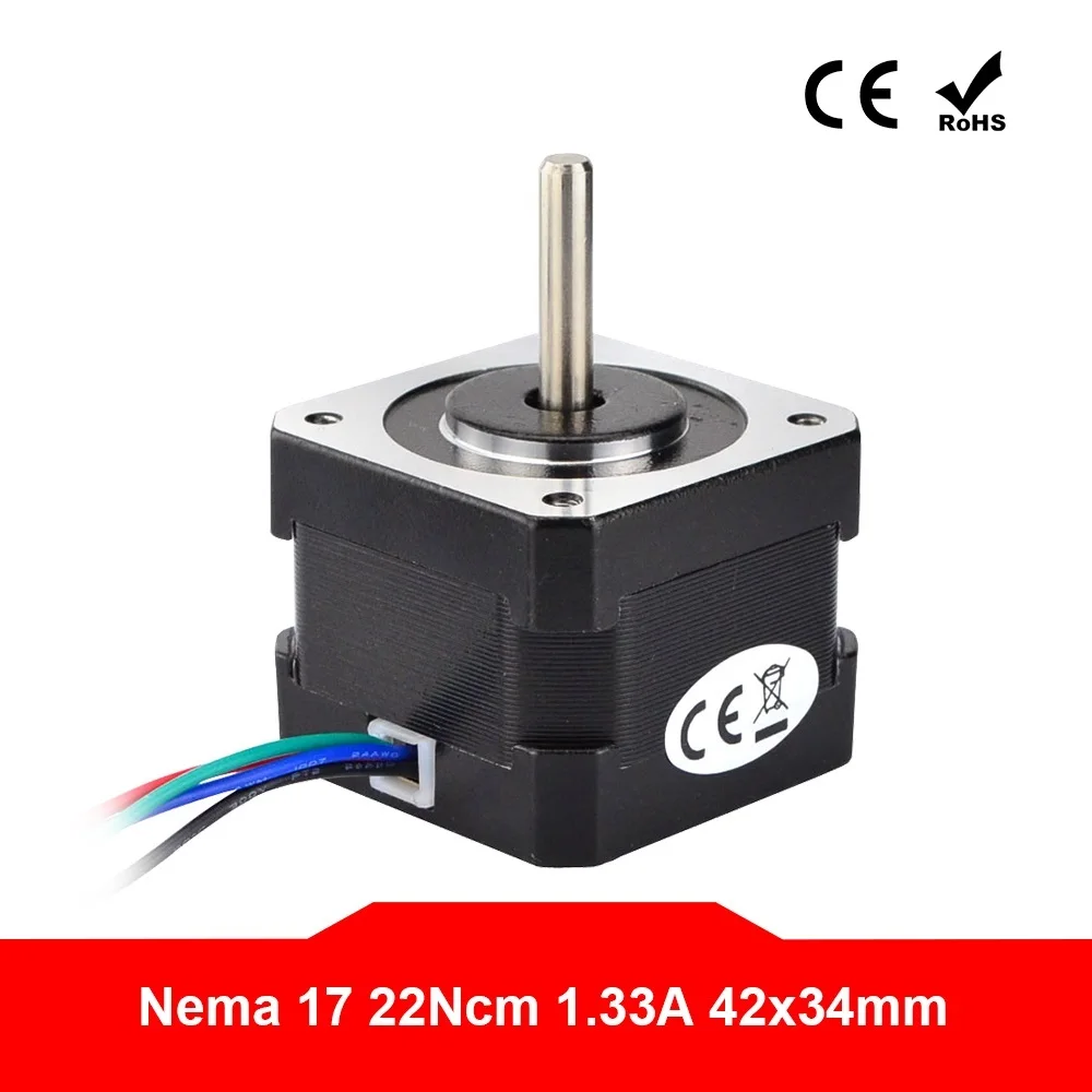 

Nema 17 Stepper Motor 33mm 22Ncm(31oz.in) 1.33A 4-lead Nema17 Step Motor 2.8V for DIY CNC 3D Printer