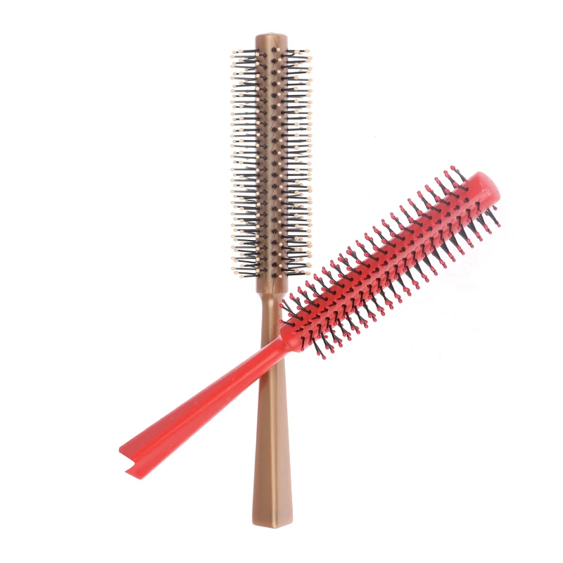 

Small Round Hair Brush For Thin Or Short Hair Mini Round Nylon Hair Brush With Wooden Handle For Salon Home Hair Styling Tool