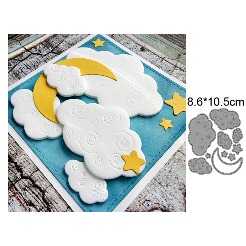 

Stars Moon Clouds New Arrivals Metal Cutting Dies Scrapbooking DIY Craft Album Stamps Embossing For Card Making Stencil Frame