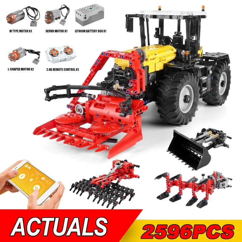 

Mould King 17019 high-tech Car MOC-25371 APP RC Tractor Fastrac 4000er Set Building Blocks high-tech Parts Toys Christmas Gifts