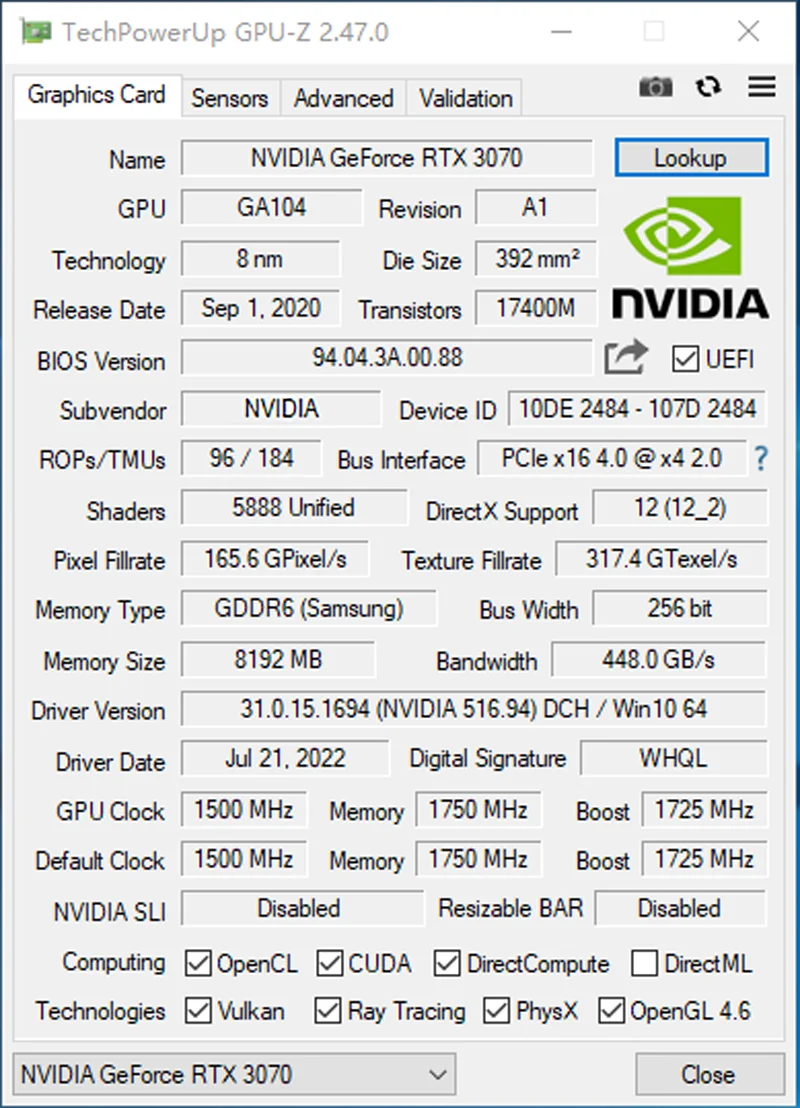 Игровая видеокарта MLLSE RTX 3070 8 ГБ NVIDIA GPU GDDR6 256bit HDMI * 1 DP 3 PCI-E 4 0x16 rtx3070 Гб - купить по