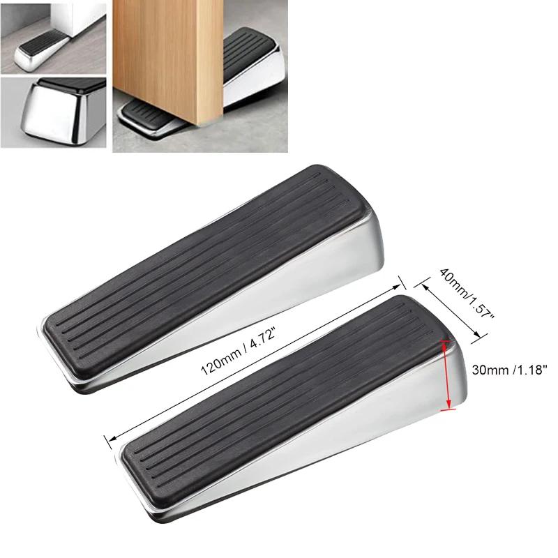 

Metal Door Stopper Rubber Heavy Door Stopper Wedge Holds Doors Firmly Suitable for all Kind Door Clearance of 10mm to 28mm