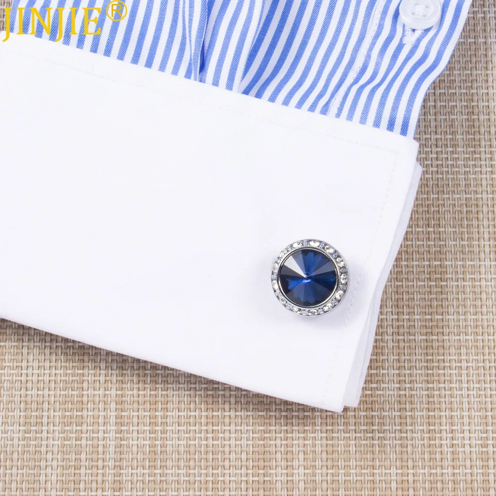 Новинка мужские французские запонки круглые красные и синие стандарта AliExpress