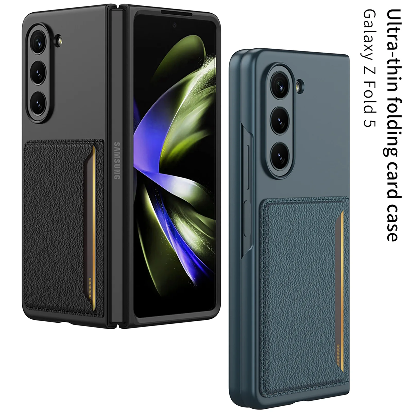 

With Card Slot Leather Material Case For Samsung Galaxy Z Fold 5 Case