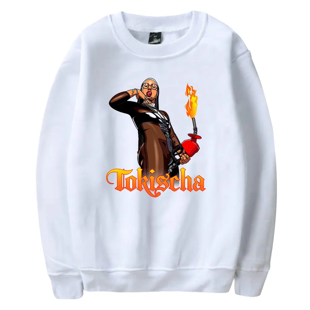 

Пуловер Tokischa с круглым вырезом, 2D свитшоты без капюшона для пар, модная зимняя женская/Мужская забавная одежда, топы, уличная одежда
