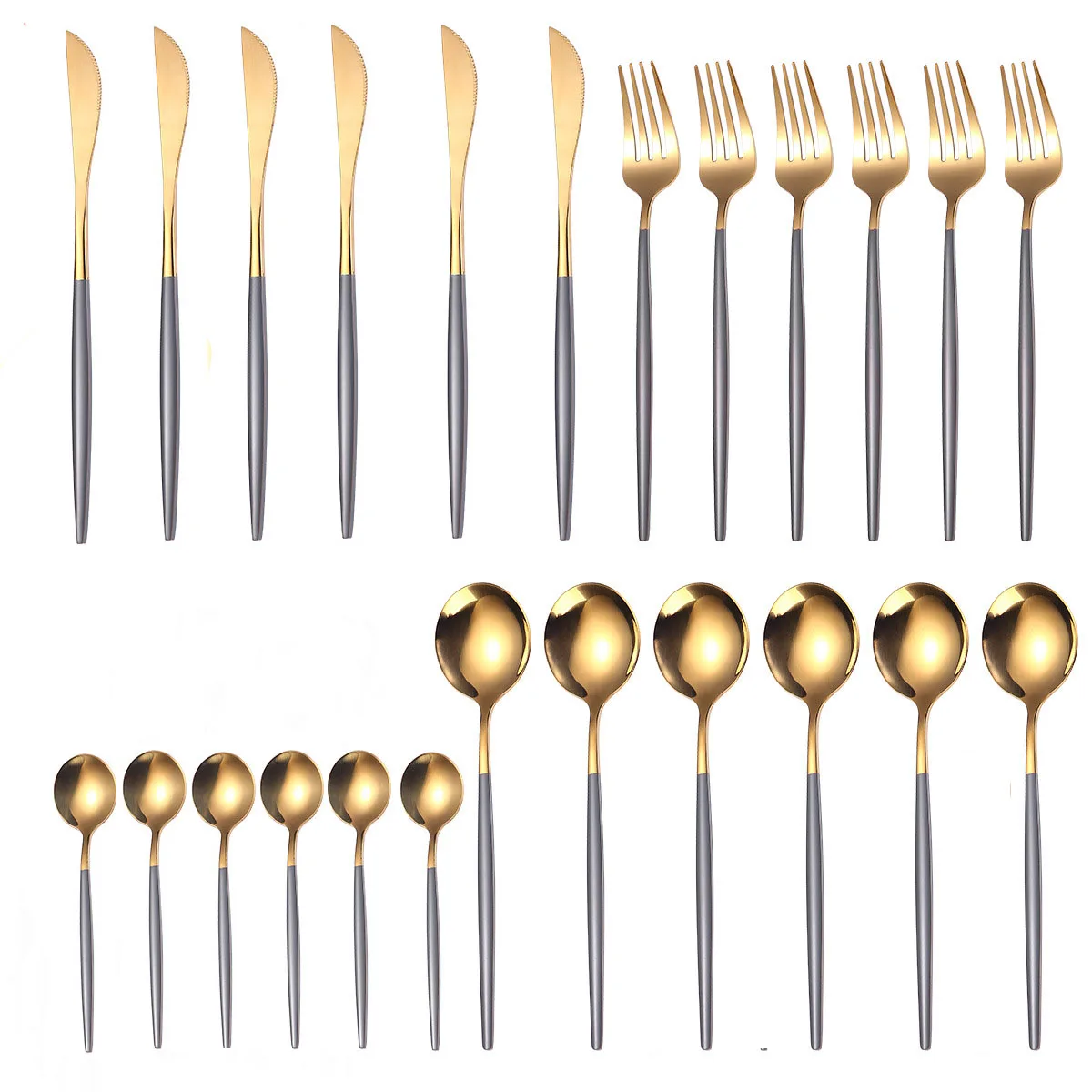 

Набор золотых столовых приборов из нержавеющей стали, 18 дюймов, 10 дюймов