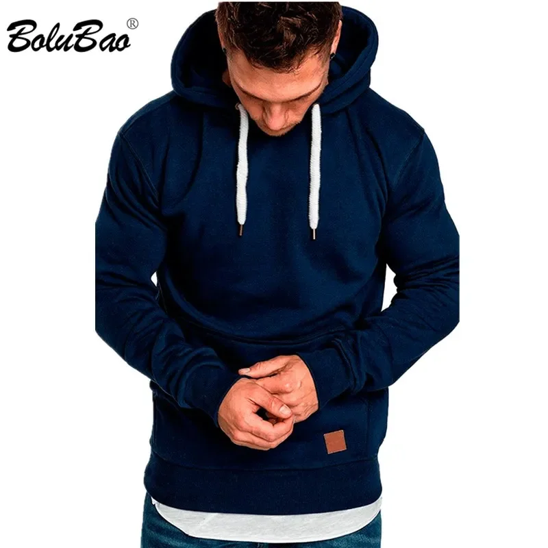

BOLUBAO 2021 Fashion Mens Hooded Sweatshirt Long Sleeve Autumn Casual Hoodies Boy Blouse Brand Solid Sweatshirts Hoodies Male