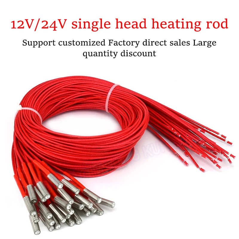 

3D Printers Parts Cartridge Heater 12V/24V 40W 6*20mm1M Reprap Cable For MK Mendel Reprap Extruder Parts 12V 24V 40W Heater