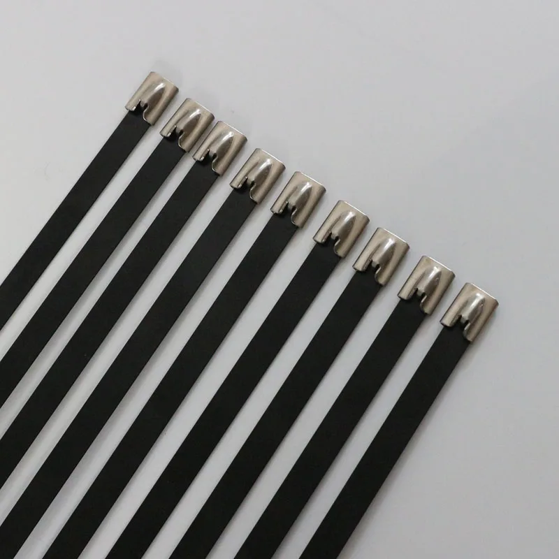 Бесплатная доставка 25 шт. черные металлические кабельные стяжки из нержавеющей