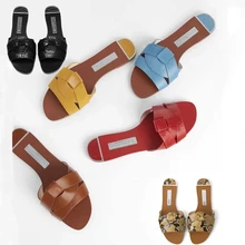 ZARZ-Sandalias de tacón plano con decoración cruzada para mujer, zapatos femeninos de suela plana, de cuero, color marrón, para verano, 2022