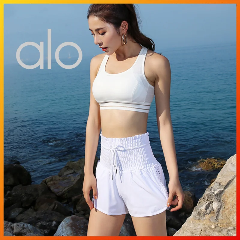 

Alo Yoga Summer Style Women's Sports Shorts Tri-color High Waist Slim Fashion Casual Shorts Running Fitness Yoga Shorts