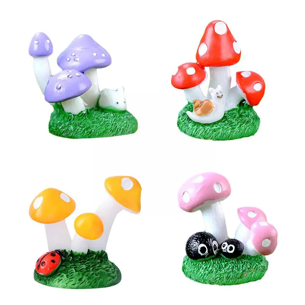 

Animal Mushroom Bush Resin Room Decor Fairy Garden Miniature Decoration Landscape Diy Figurines Micro Crafts Home Dollhouse H1r3