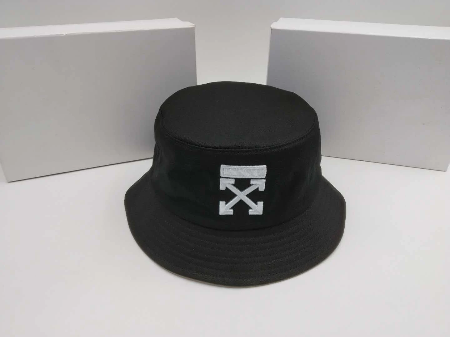 

Positive and negative printing embroidery fisherman hat summer men and women couples going out sun visor sun hat