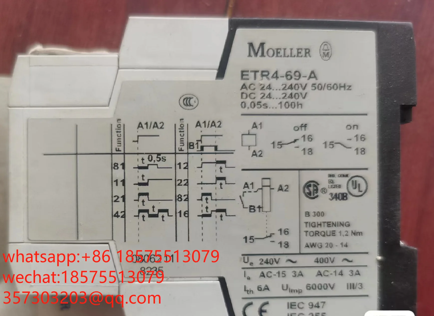 

Многофункциональное реле времени для MOELLER ETR4-69-A, новый оригинальный 1 шт.