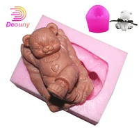 deouny 3d cute bear candle silicone mold diy aromatherapy candle mould plaster epoxy mold candle soap making chocolate cake mold