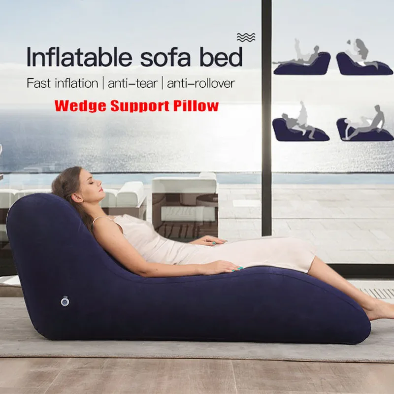Sofa Lounge Chair  S-shape Air Sofa Couch Wedge Support Pillow