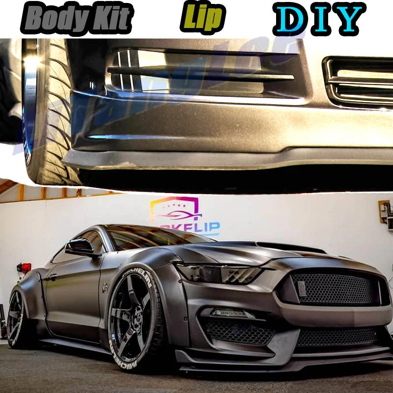 

Car Bumper Lip Front Spoiler Skirt Deflector For Ford Mustang GT / CS Tune Car Modified Body Kit VIP Hella Flush Lips