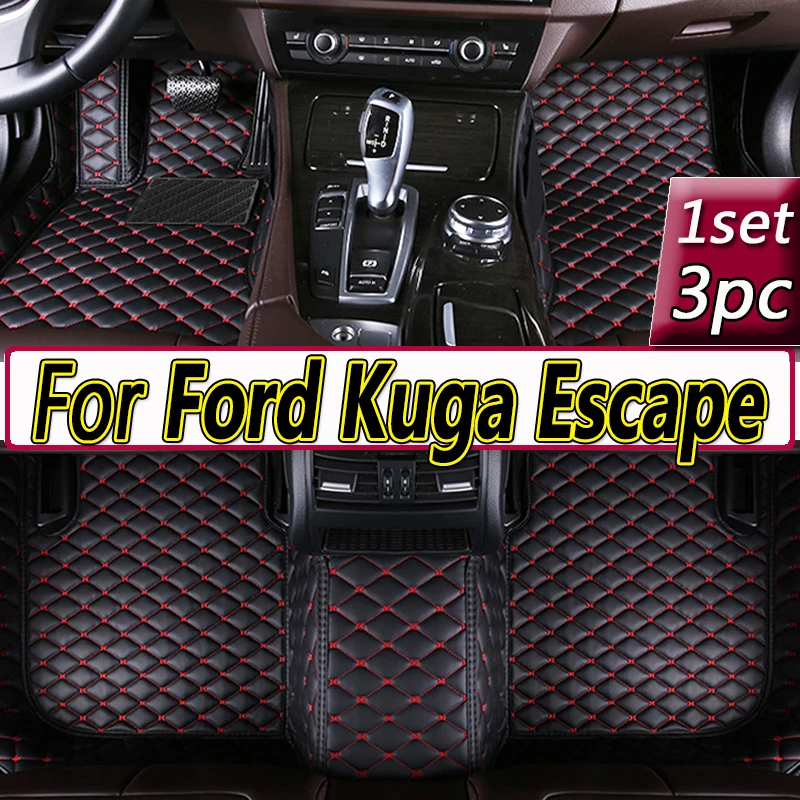 

Leather Car Floor mats For Ford Kuga Escape Facelift 2019 2018 2017 2016 2015 2014 Carpets Rugs Pads Interior Parts Accessories