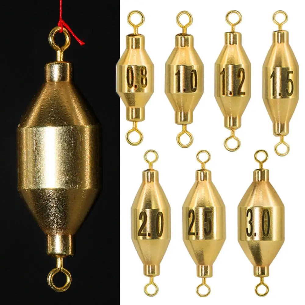 

5Pcs 1.8/3.5/5/7/10g Line Sinkers Sharped Weights Copper Fishing Lead fall Hook Connector Sinker Brass