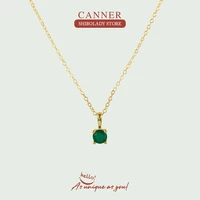 canner emerald pendente tourmaline necklace for women 925 sterling silver colored zircon clavicle chain wedding jewels luxury