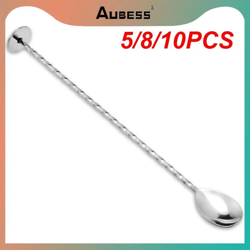 

5/8/10PCS For Bar Kitchen Stainless Steel Cocktail Stirrers Bartender Accessories Long Handle Bar Spoons Coffee Milk Tea Stir