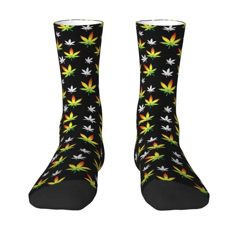 

Hemp Leaves Weed Leaf Men's Crew Socks Unisex Novelty Spring Summer Autumn Winter Dress Socks