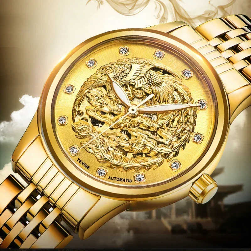 Женские автоматические механические часы с турбийоном водонепроницаемые