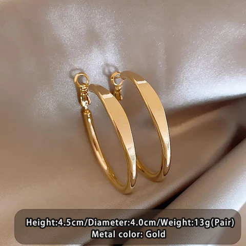 Золотые серьги-кольца Taoya 40 мм