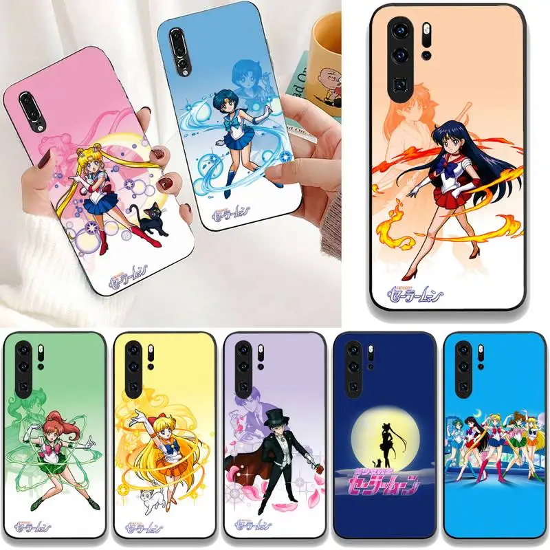 

S-Sailor Moon Phone Case For Huawei G7 G8 P7 P8 P9 P10 P20 P30 Lite Mini Pro P Smart Plus Cove Fundas