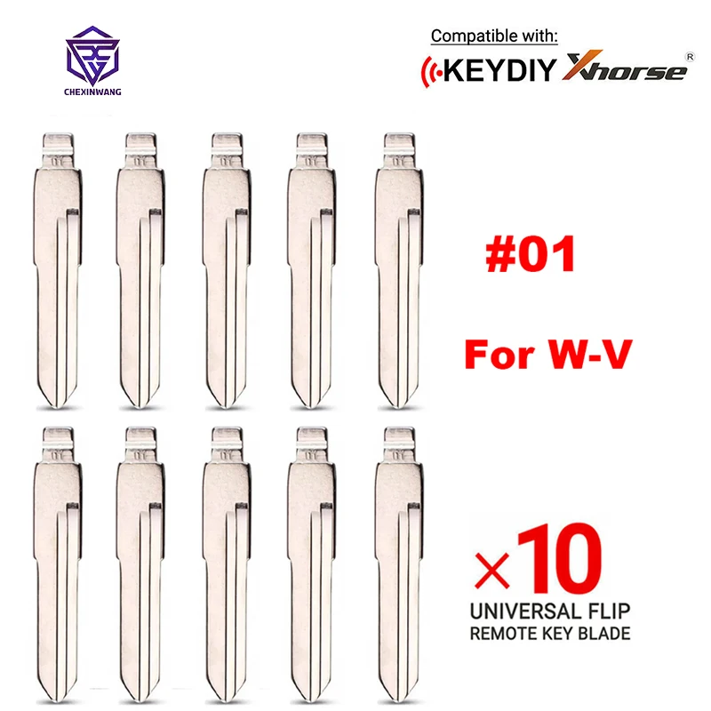 

10Pcs/Lot #01 Replacement Car Key Blade Blank Key Uncut Blade HU49 Car-styling For W-V Santana Je-tta For A-udi 100