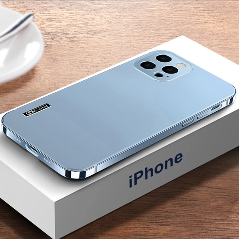 2022 NEW Metal Stainless steel Case For iPhone 14 13 12 Pro Max primary colors Frame Frosting Matte Lens Protection Back Cover