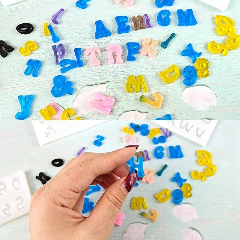 

69HB 3 Pcs/Set Mini Letters Resin Molds Small Silicone Number Alphabet Epoxy Casting Mould for DIY Crafts Keychain Pendant