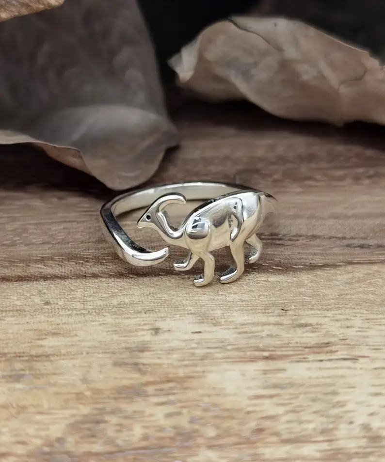 

Dinosaur ring handmade solid statement unique modern anniversary dainty unisex men women beautiful jewelry gift for her