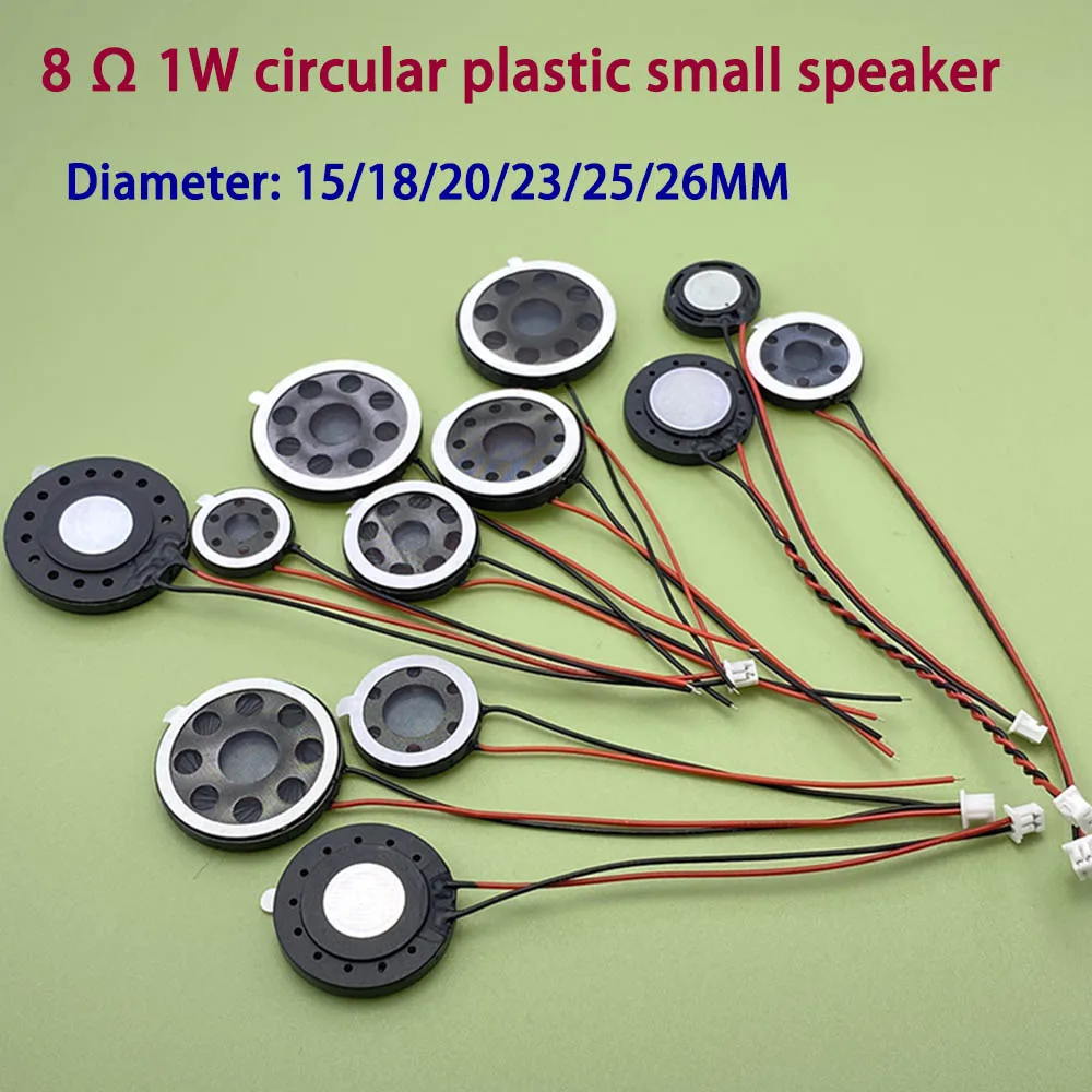 8 Ом 1 Вт диаметр 15/18/20/23/25/26 мм Alto-falante Chifre Ultra-fino Pequeno Orador Campainha Ímã Interno Plástico Redondo