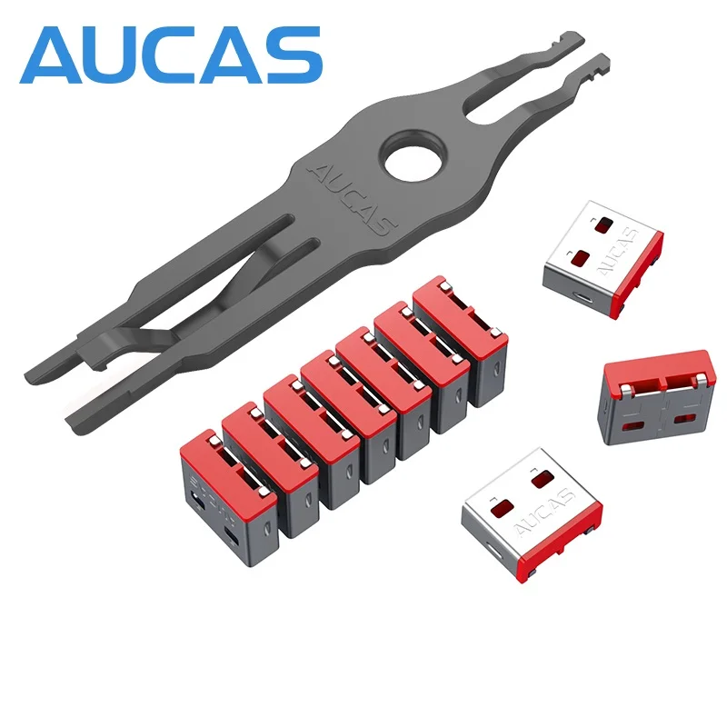 Aucas Ethernet Lock RJ45 Сетевой USB-порт Замки Бесплатный ключ Патч-панель Аксессуары