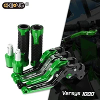 versys 1000 logo motorcycle aluminum brake clutch levers handlebar hand grips ends for kawasaki versys1000 2012 2013 2014