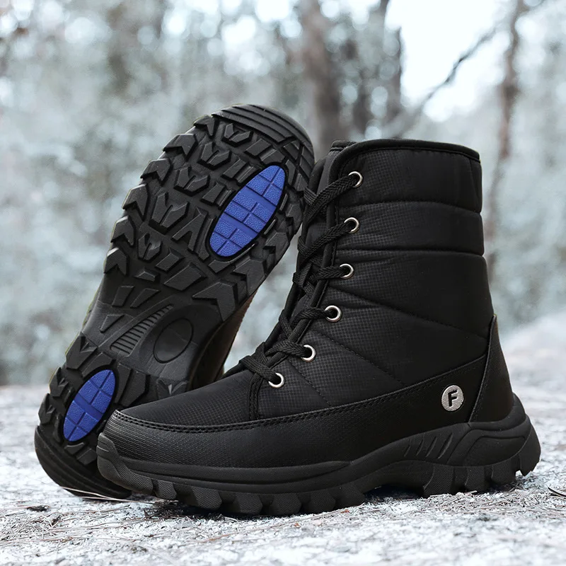 

New Outdoor Men Boots Winter Snow Boots For Men Shoes Thick Plush Waterproof Slip-Resistant Keep Warm Winter Shoes Plus Size
