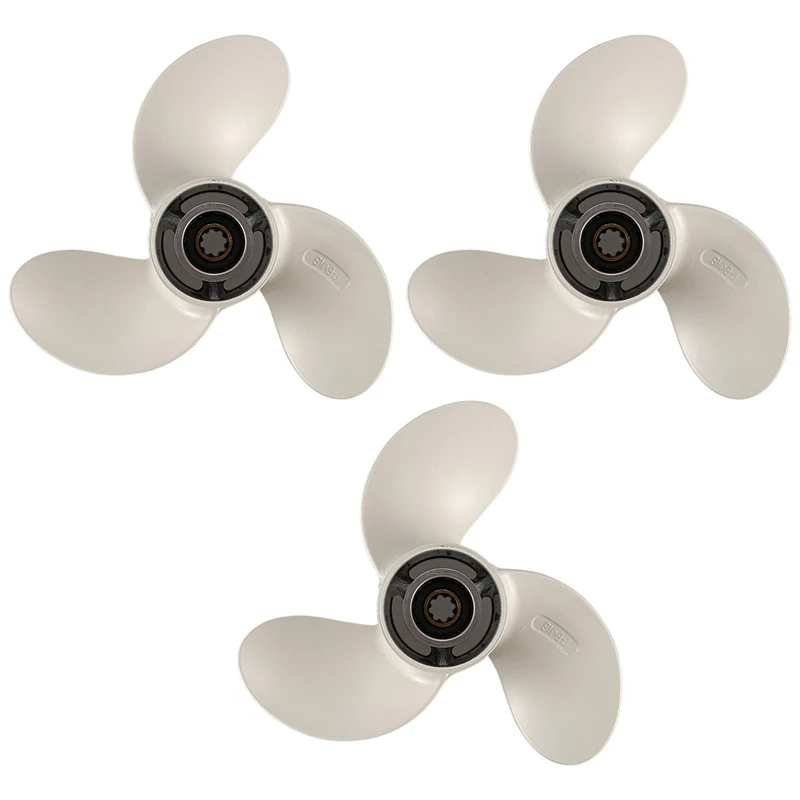 

3X 9 1/4 X 9-J New Aluminum Alloy 3 Blade Outboard Propeller For Yamaha 9.9-15Hp