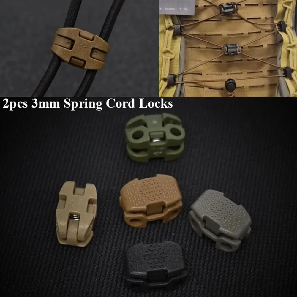 

2pcs Plastic Steel Spring Cord Locks New 3mm 6 Colors Sliders Adjuster Toggle Stopper DIY Bungee