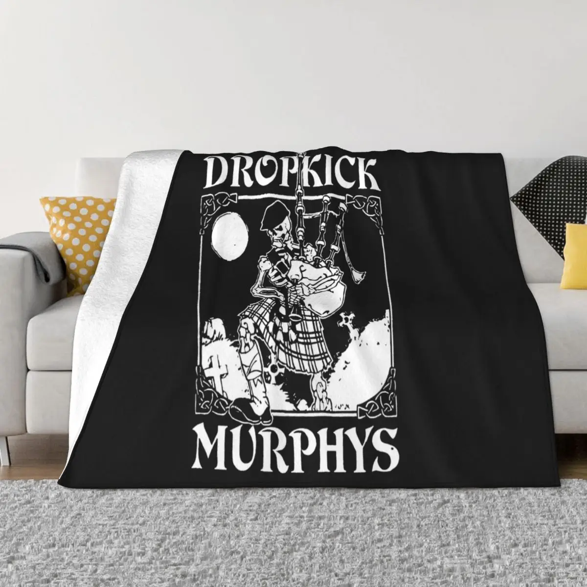 Винтажное большое зеленое мужское одеяло Dropkicks Murphys от E Kaplan предпочтительное