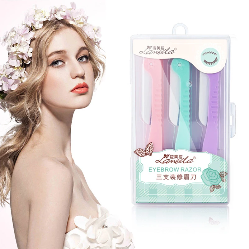 

3 коробки формирователь бровей Уход за кожей безопасная безболезненная портативная бритва инструмент для макияжа Аксессуары Многофункцио...
