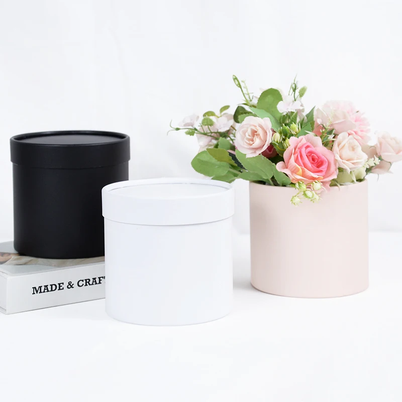 Empty Round Gift Boxes with Lids Cardboard Flower Package Box Wedding Decoration Table Centerpieces Anniversary Party Supplies |