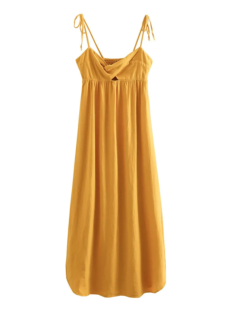 

Ruffles Summer Dresses For Women 2023 Solid Fashion V Neck Sleeveless Backless Holiday Beach Vestidos Casual Fashion Long Dress