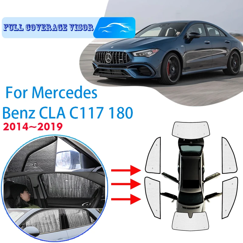 

For Mercedes Benz CLA C117 180 2014~2019 2018 Car Window Windshield Sunshade UV Protection Reflector Sun Shade Auto Sun Visor