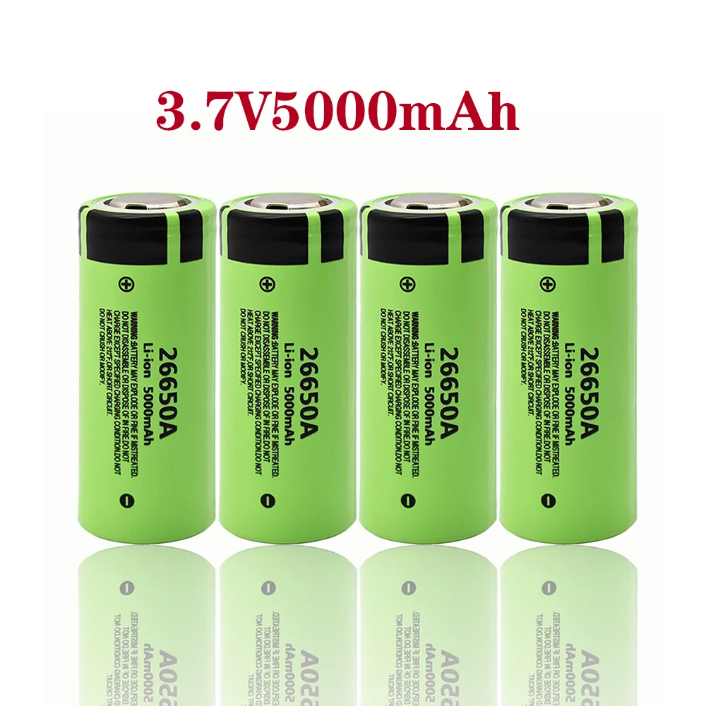 

NEWEST 100% Original 26650 20A Power Rechargeable Lithium Battery 26650A 3.7V 5000mAh . Suitable for Flashlight