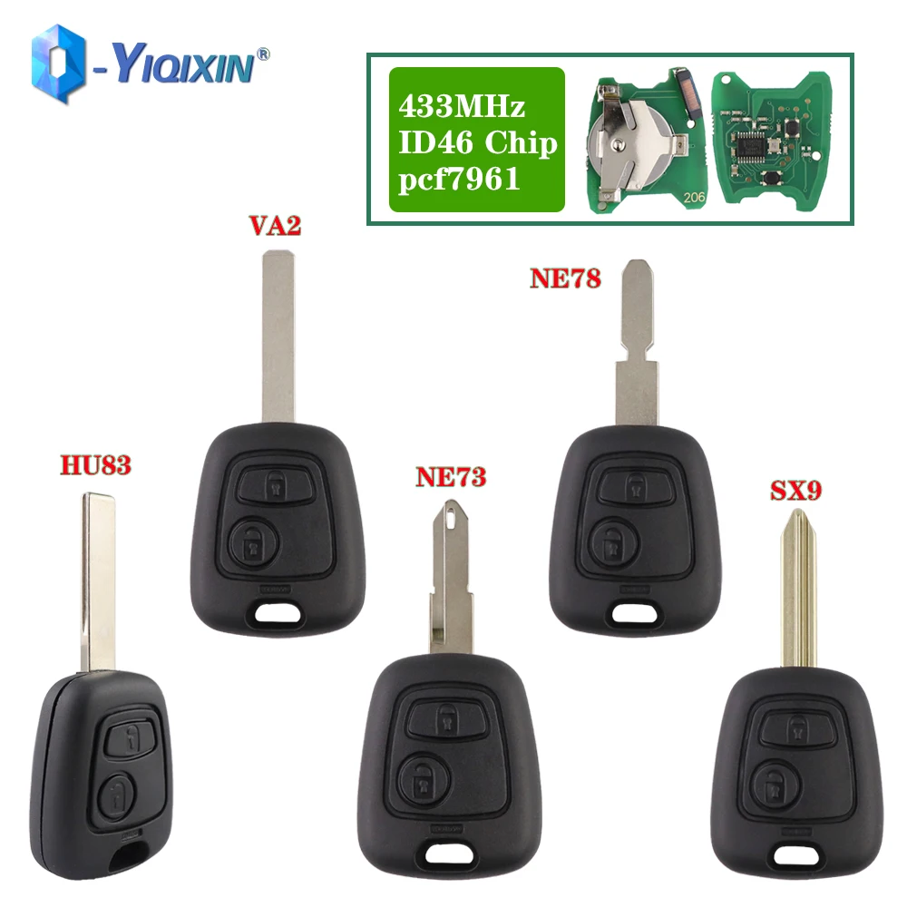 

YIQIXIN для Citroen Saxo Picasso Xsara C1 C2 C3 для Peugeot 206 207 Partner 306 307 407 ID46 PCF7961 чип 433 МГц Автомобильный пульт дистанционного управления