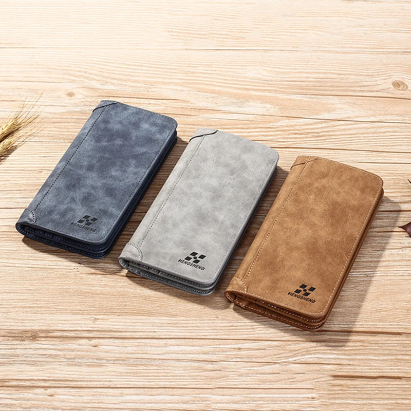

3 Colors Long Wallet Leather ID Card Holder Clutch Coin Purse Male&women Retro High Quality