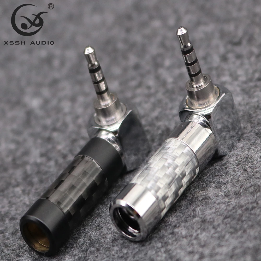 

Разъемы для наушников XSSH 10 шт. Аудио Видео DIY OEM Hi-end HIFI 90 градусов корпус из углеродного волокна 4 полюса стерео 2,5 мм разъем для наушников
